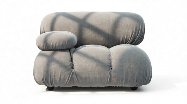 The Bellini – Cerulean Chenille, Left Arm