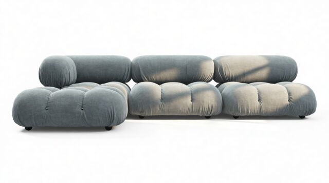 The Bellini – Cerulean Chenille, Sectional (Left Chaise)