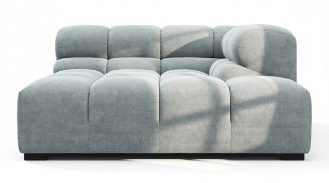 The Tufty – Cerulean Chenille, Deep Corner Half (Right)