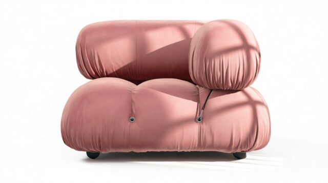 The Bellini – Blush Pink Velvet, Right Corner