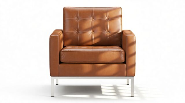 The Florence – Tan Premium Leather, Lounge Chair