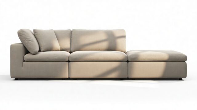 The Ciel – Beige Linen, Open End Sofa (Right)