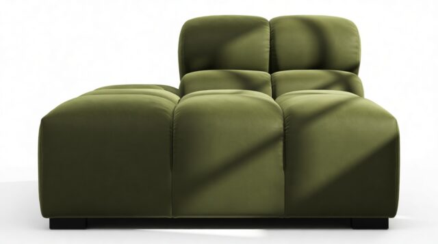 The Tufty – Thyme Luxe Velvet, End Armless (Left)