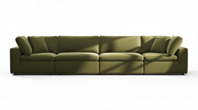 The Ciel – Spruce Luxe Velvet, Four Seater Sofa