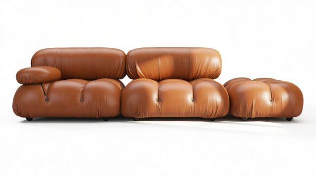 The Bellini – Tan Premium Leather, Open End Sofa (Right)