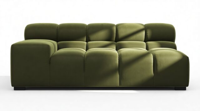 The Tufty – Thyme Luxe Velvet, Extra Large Armrest (Left)