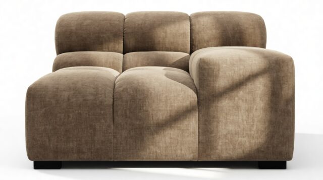 The Tufty – Cappuccino Brown Chenille, Armrest (Right)