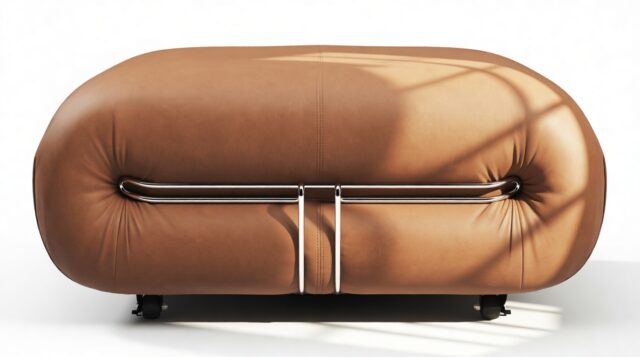 The Soriana – Chestnut Vegan Leather, Ottoman
