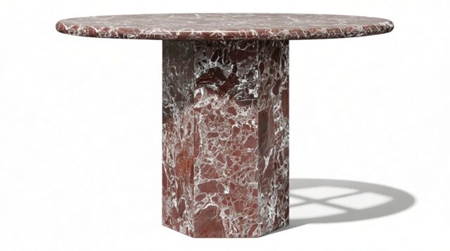 The Saga – Rosso Levanto Marble, 47in Round Dining Table