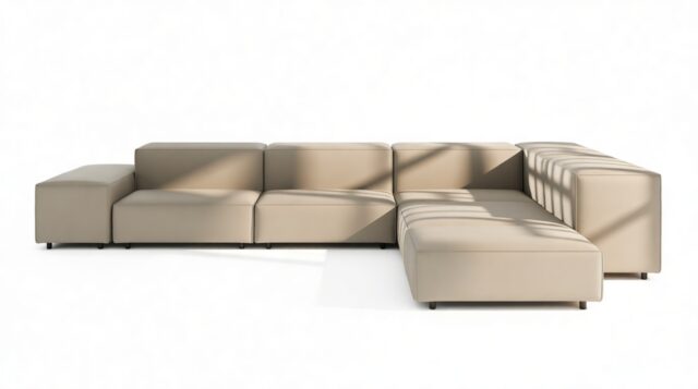 The Extrasoft – Beige Gray Vegan Leather, Corner (Right)