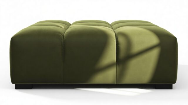 The Tufty – Thyme Luxe Velvet, Ottoman