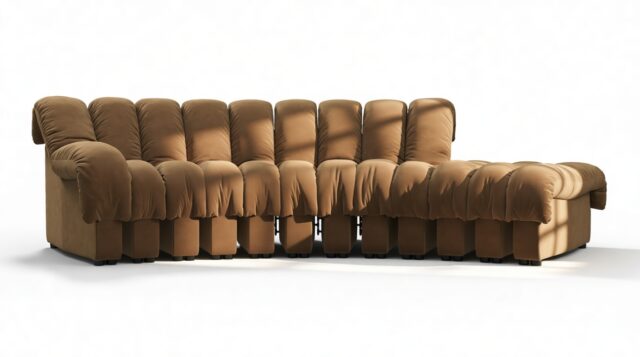 The DS 600 – Brown Vegan Suede, Small Open End Sofa, Right