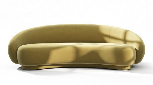 The Julep – Olive Gold Velvet, Three Seater Sofa
