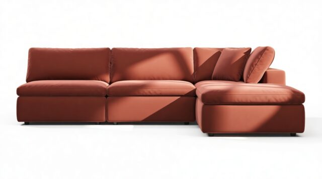 The Ciel – Cinnamon Velvet, Sectional (Right Chaise)