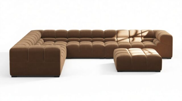 The Tufty – Mocha Velvet, Large Corner (Left) – Sectional