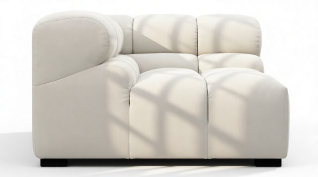 The Tufty – Oatmeal Brushed Weave, Corner (Left)