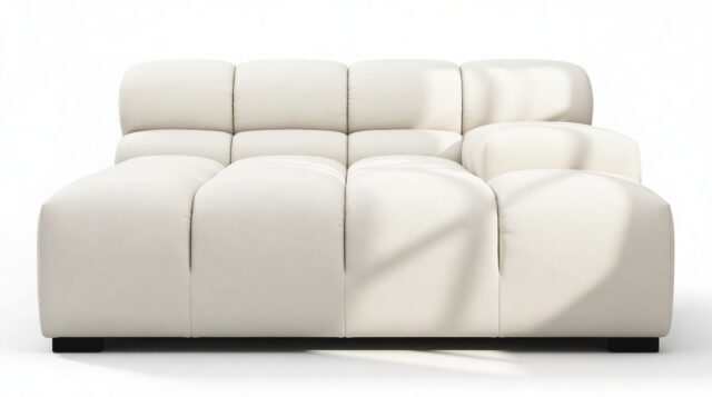 The Tufty Outdoor – Soft White Performance Weave (Outdoor), Deep Large Armrest (Right)