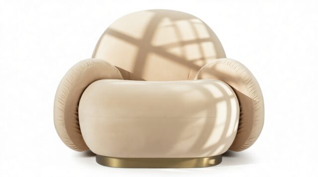 The Pacha – Ecru Velvet, Armchair