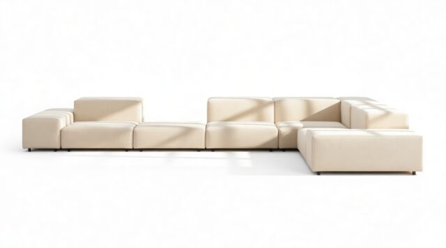 The Extrasoft – Eggshell Vegan Suede, Large Corner (Right)