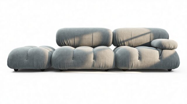 The Bellini – Cerulean Chenille, Open End Sofa (Left)