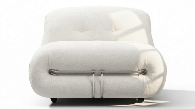 The Soriana – White Boucle, Lounge Chair