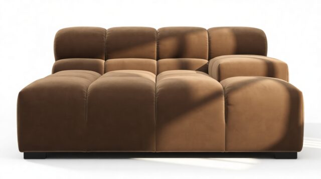 The Tufty – Mocha Velvet, Deep Large Armrest (Right)