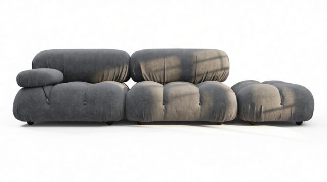 The Bellini – Gray Boucle, Open End Sofa (Right)