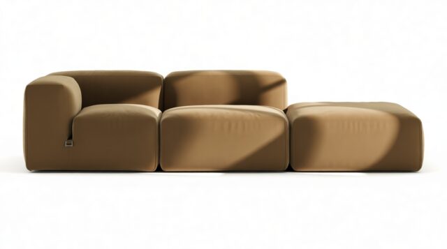 The Le Mura – Old Gold Velvet, Open End Sofa (Right)