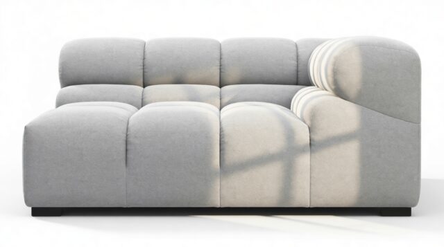 The Tufty – Light Gray Wool, Large Corner (Right)