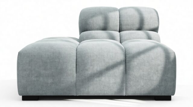 The Tufty – Cerulean Chenille, End Armless (Left)