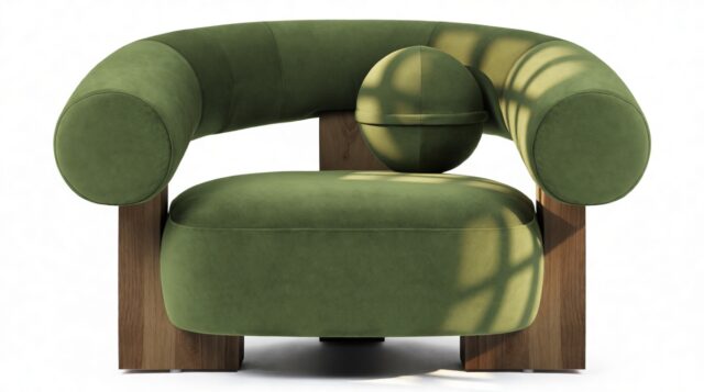 The Vita – Lichen Plush Velvet, Lounge Chair