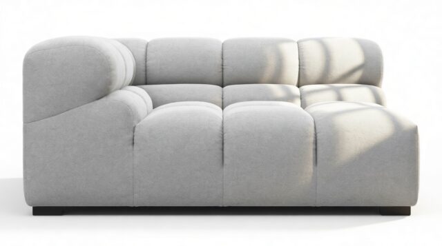 The Tufty – Light Gray Wool, Large Corner (Left)