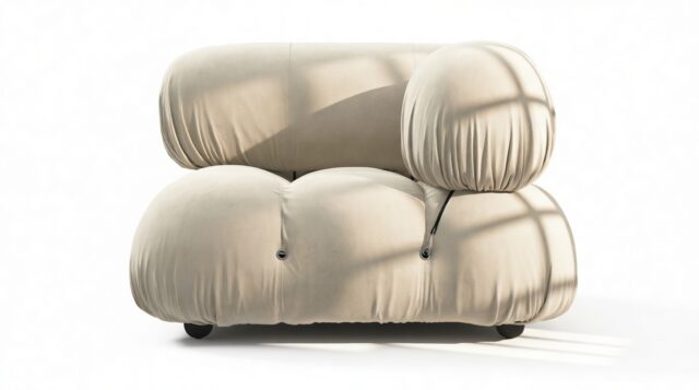 The Bellini – Eggshell Vegan Suede, Right Corner