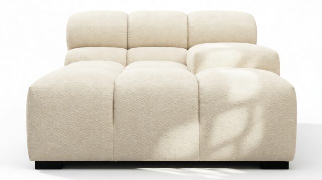 The Tufty – Eggshell Boucle, Deep Armrest (Right)