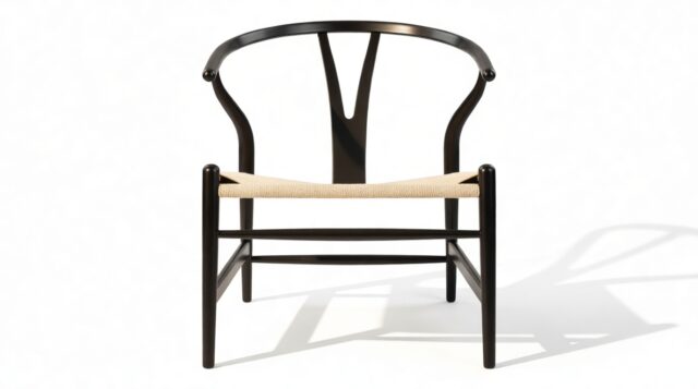 The Wish – Black with Natural Seat, Lounge Chair