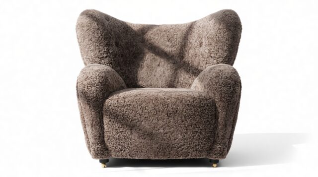 The Tired Man – Frosted Coco Luxe Sheepskin, Lounge Chair