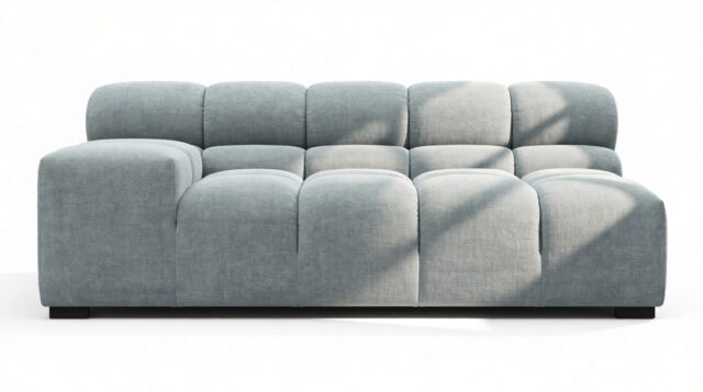 The Tufty – Cerulean Chenille, Extra Large Armrest (Left)