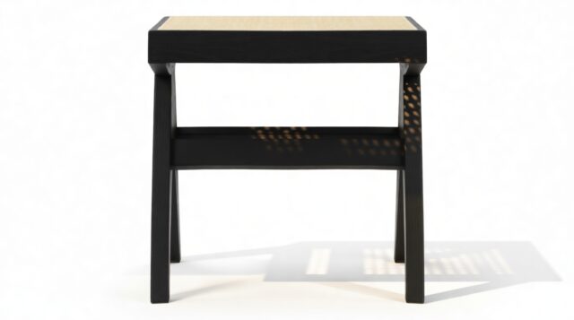 The Jeanneret Low Stool – Black, Stool