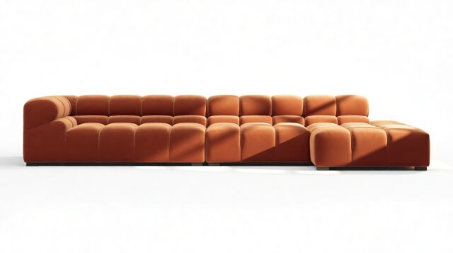 The Tufty – Spice Velvet, Sectional Large Chaise (Right)