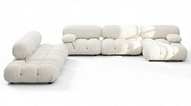 The Bellini – White Boucle, Sectional (Large Left Corner)