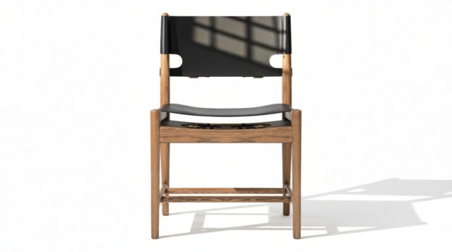 The Asger – Deep Black Vegan Leather, Side Chair