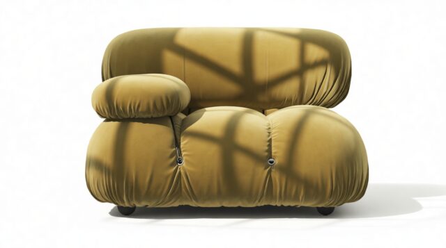 The Bellini – Olive Gold Velvet, Left Arm