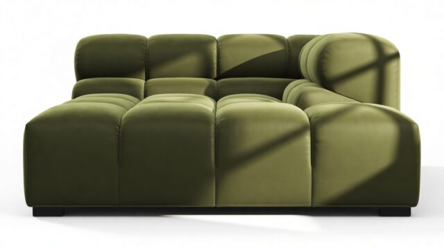 The Tufty – Thyme Luxe Velvet, Deep Corner Half (Right)