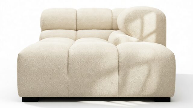 The Tufty – Eggshell Boucle, Corner Half (Right)