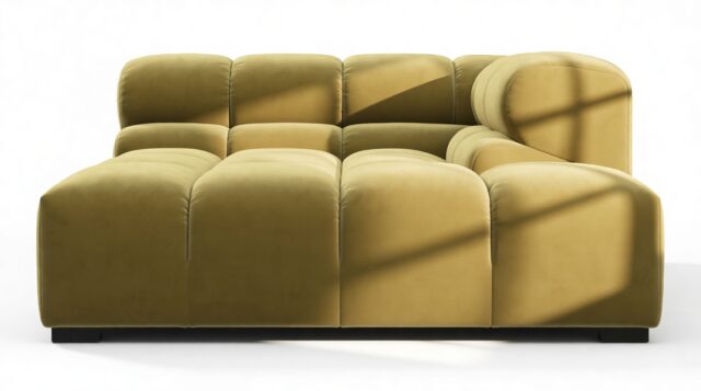 The Tufty – Olive Gold Velvet, Deep Corner Half (Right)