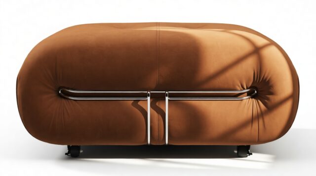 The Soriana – Burnt Orange Vegan Suede, Ottoman