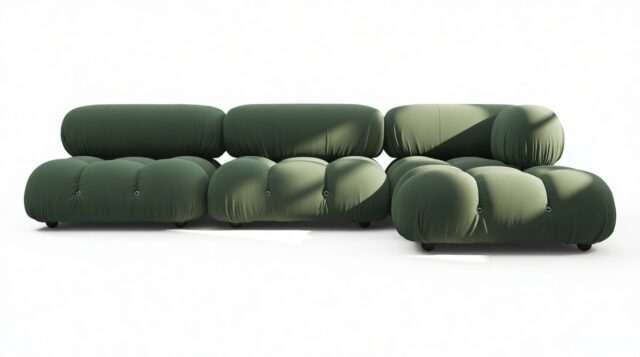 The Bellini – Evergreen Brushed Weave, Sectional (Right Chaise)