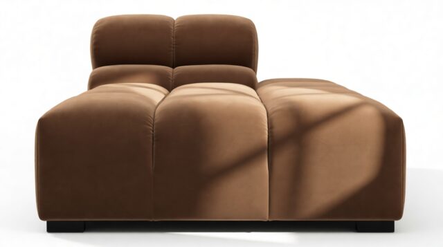The Tufty – Mocha Velvet, Armless Chaise (Right)