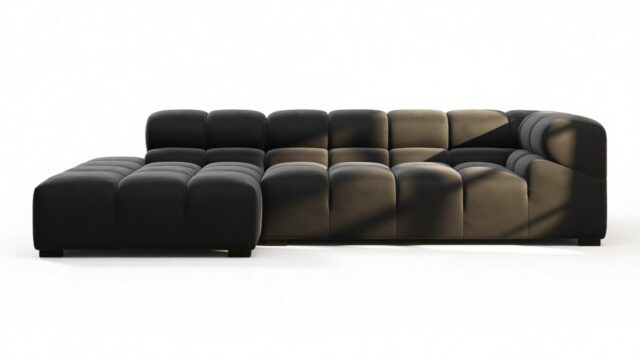 The Tufty – Black Velvet, Small L (Left) – Sectional