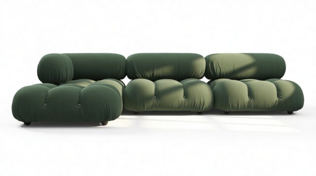 The Bellini – Evergreen Brushed Weave, Sectional (Left Chaise)